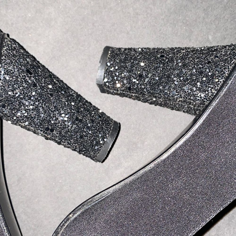 Stuart Weitzmanblack Glittered Blockheels - image 4